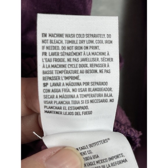 American Eagle Soft & Sexy Ruffle Bell Sleeve Top Purple Tie Dye Womens Sz Small - Picture 10 of 11